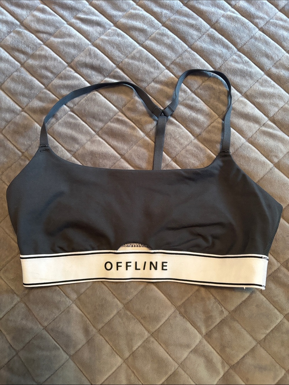 Aerie Offline Women's dark grey with White Logo Band. Small